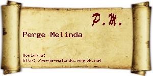 Perge Melinda névjegykártya